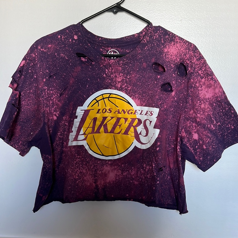 Custom bleached lakers T